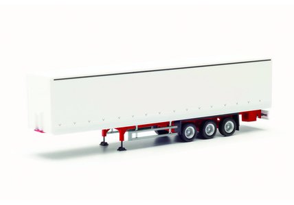  curtain canvas trailer with side walls, white (Herpa 1:87)
