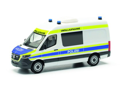 Polizei NRW/Unfallaufnahme Mercedes Benz MB Sprinter 18 half bus high roof (Herpa 1:87)