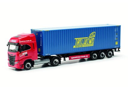 HH Bode/Tailwind Iveco S-Way LNG container semitrailer (Herpa 1:87)