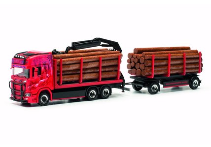 Wurm Transporte Scania CR20 HD wood transport trailer truck (Herpa 1:87)